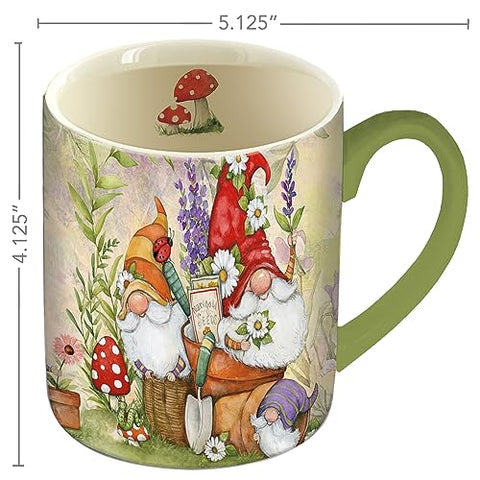 Lang Garden Gnomes mug cozy morning coffee moment on a kitchen table