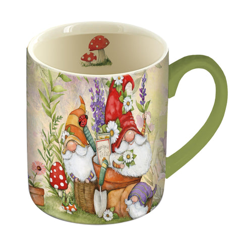 Lang Garden Gnomes mug front view with whimsical artwork and sturdy ceramic build