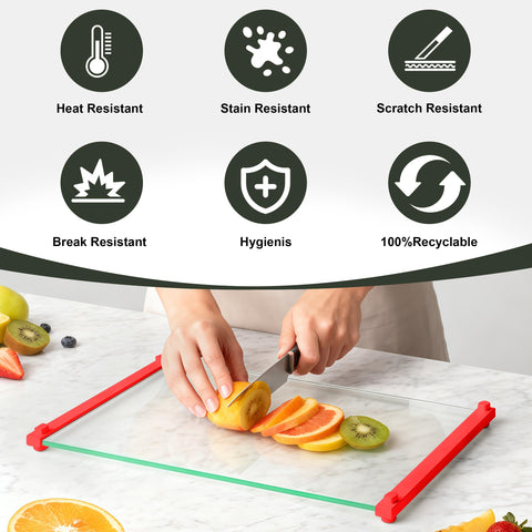 LANGBOHOS dishwasher-safe glass board cleans easily after meals