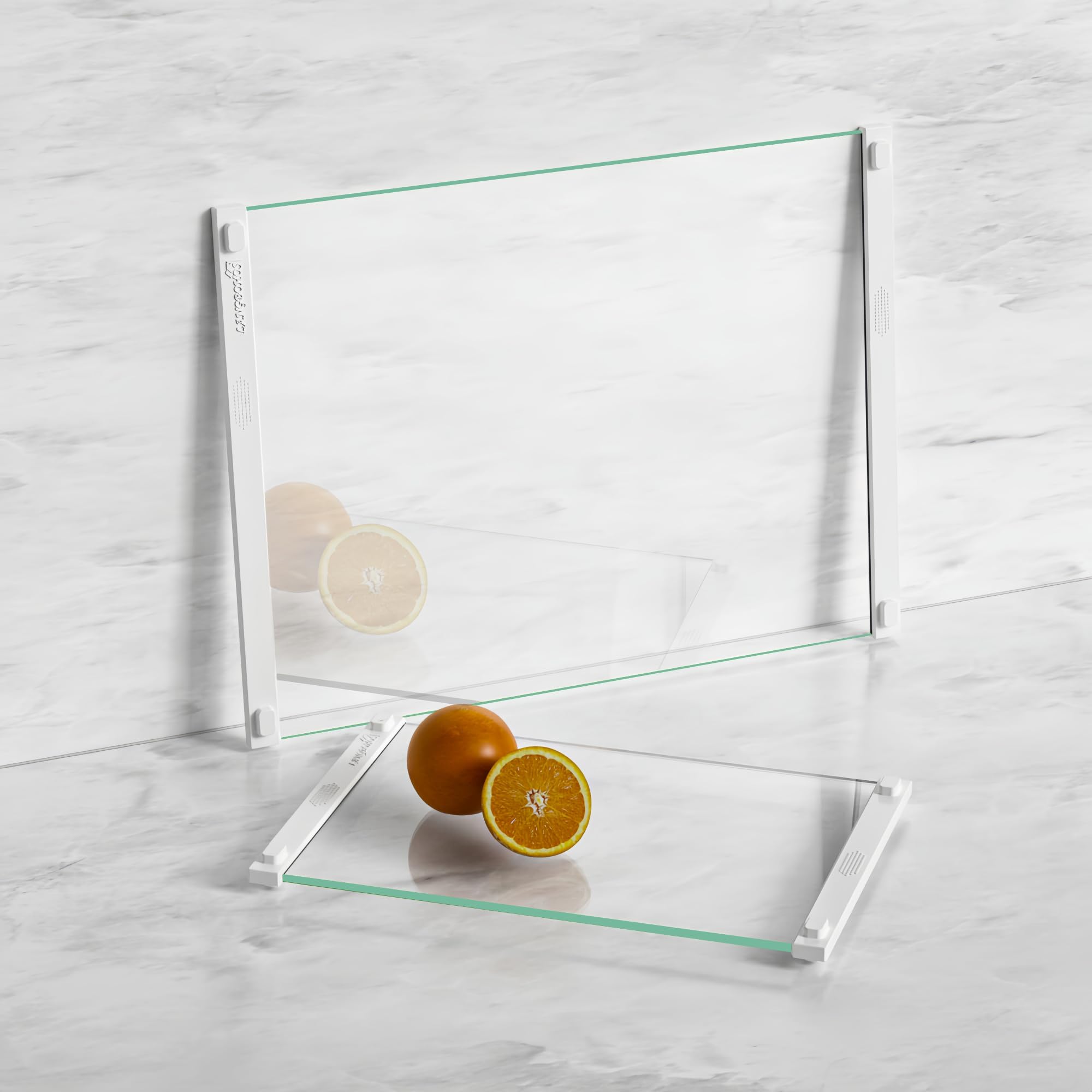 Langbohos glass cutting boards set 12x16 with silicone grip for stable prep