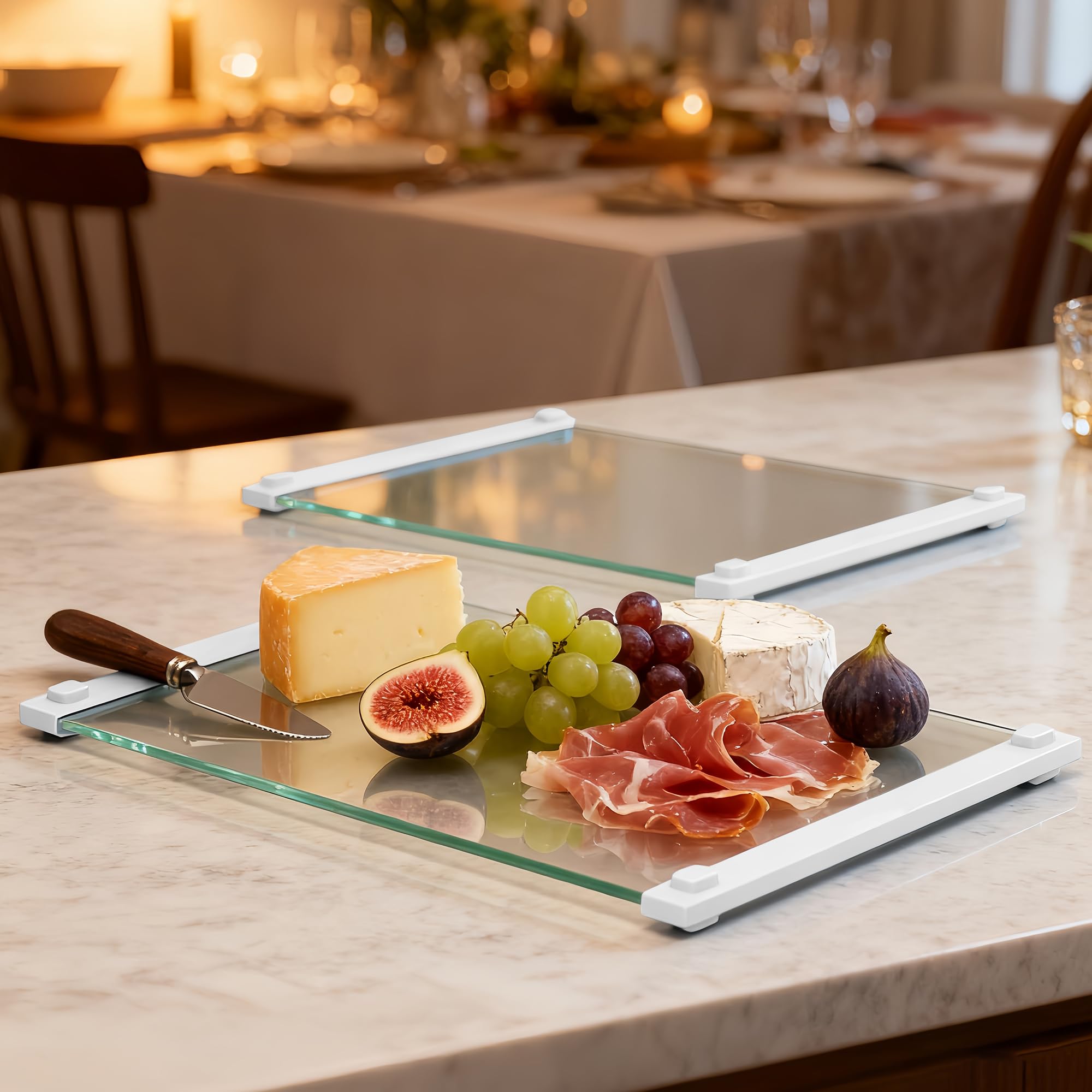 Langbohos glass cutting board 12x8 with silicone grip prevents slips while cutting