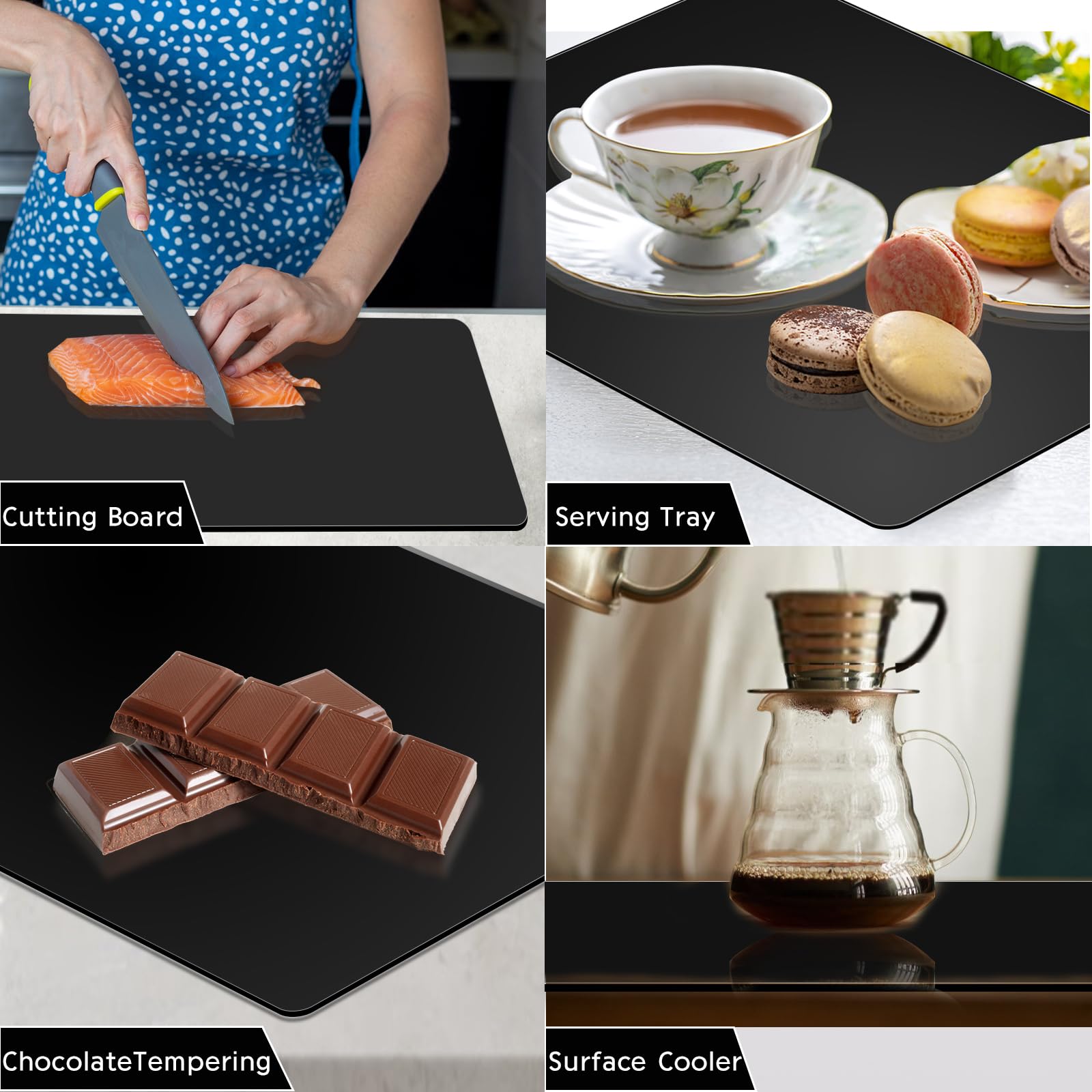 LANGBOHOS heat-resistant tempered glass surface withstands hot pots