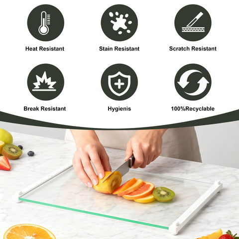 Langbohos versatile glass board for cutting, serving, and countertops protection