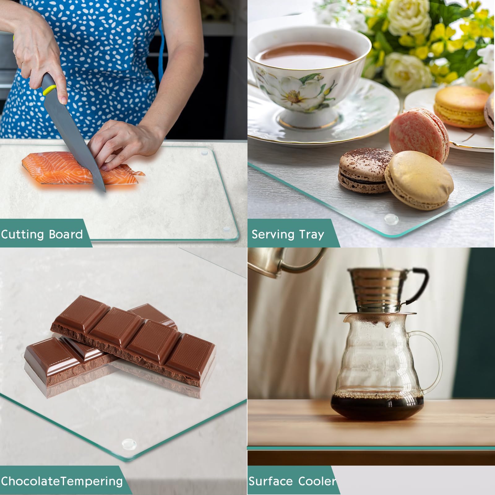 LANGBOHOS multipurpose board doubles as a trivet and cheese board.