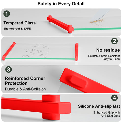 LANGBOHOS non-toxic glass surface resists scratches and odors