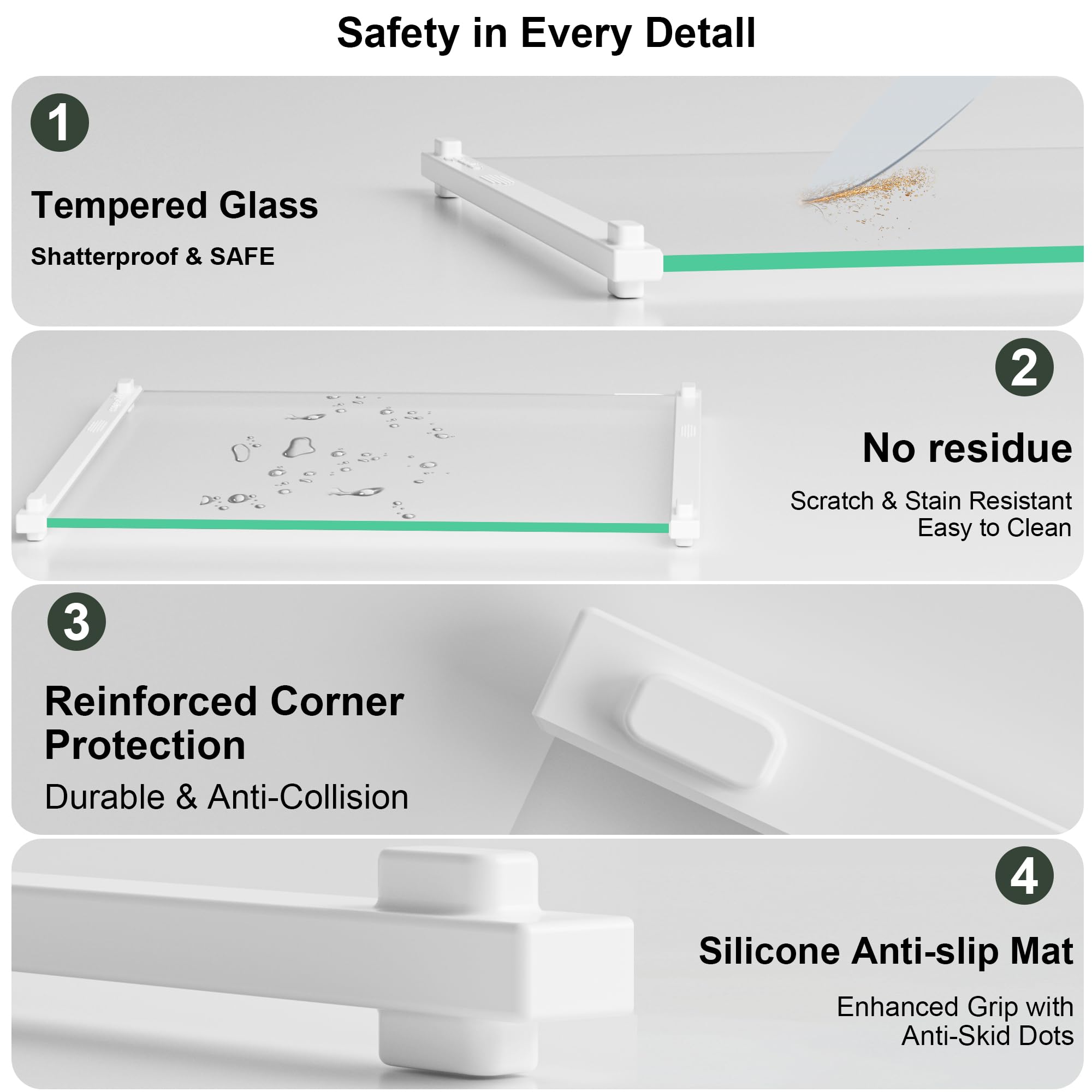 Langbohos tempered glass surface resists scratches for durable kitchen use