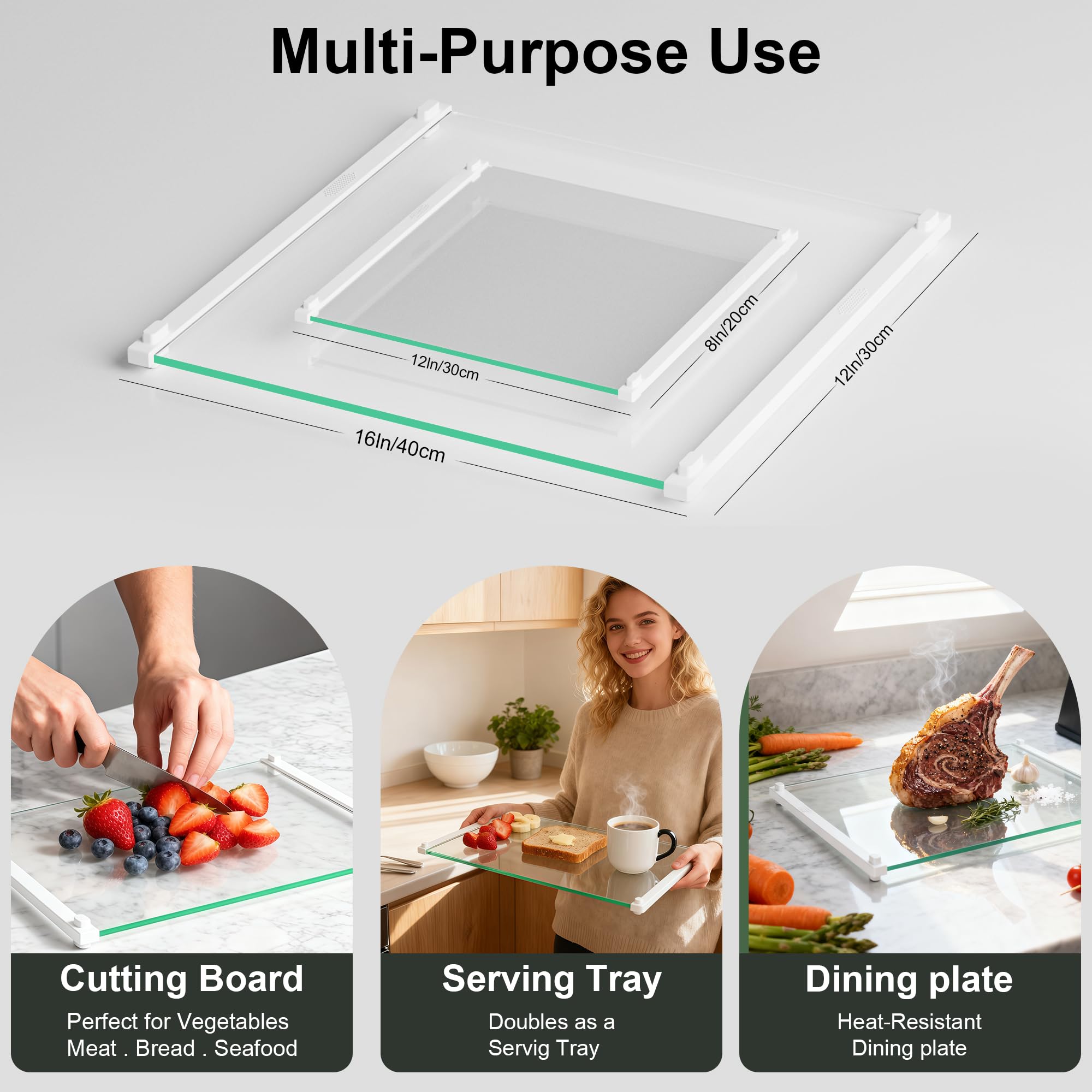 Langbohos silicone-grip board edge reduces slip during prep and cleaning