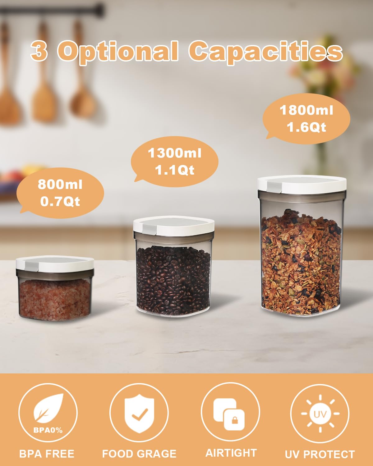 LANGMINGDE BPA-free storage canister preserves food safely and cleanly.
