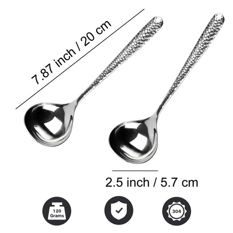 LANGMINGDE dishwasher-safe silver spoon, easy to clean after meals.