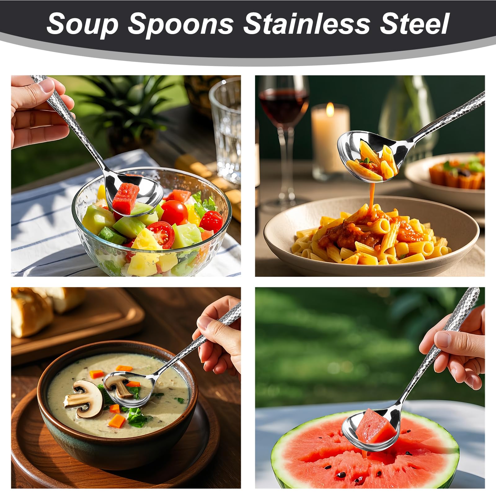 LANGMINGDE large spoon with deep 2.5-inch bowl for hearty servings.