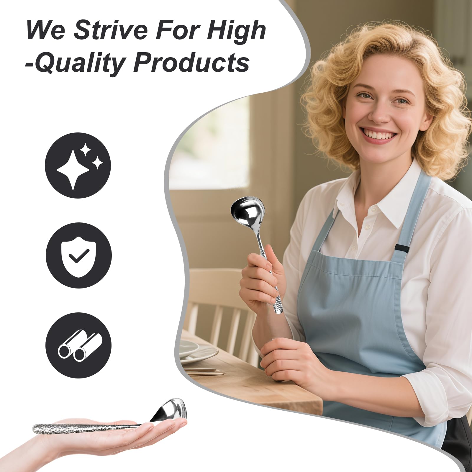 LANGMINGDE versatile serving spoon suitable for salsa and dressing.