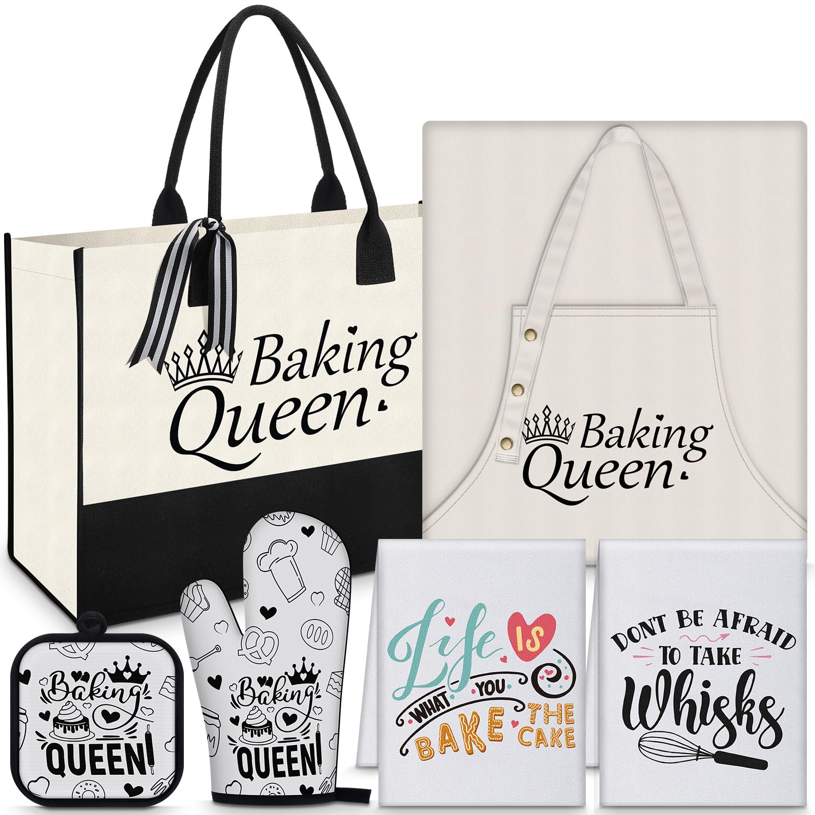 Langyiwee Baking Queen canvas tote for durable carrying at bake sales and events.