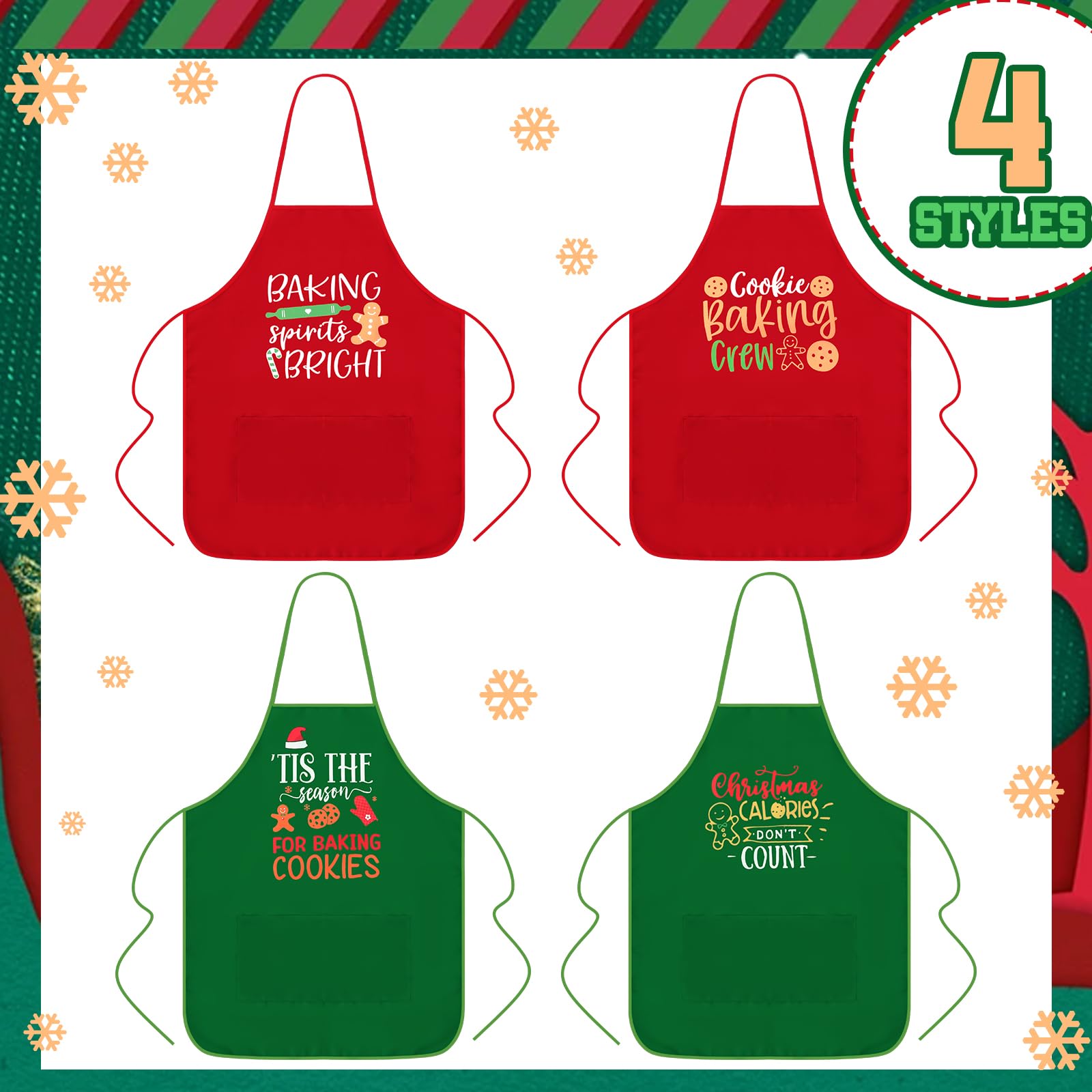 Langyiwee print reads calories don't count, ideal for family baking fun.