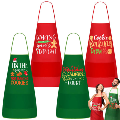 Langyiwee Christmas apron with gingerbread men for festive baking and mess protection.