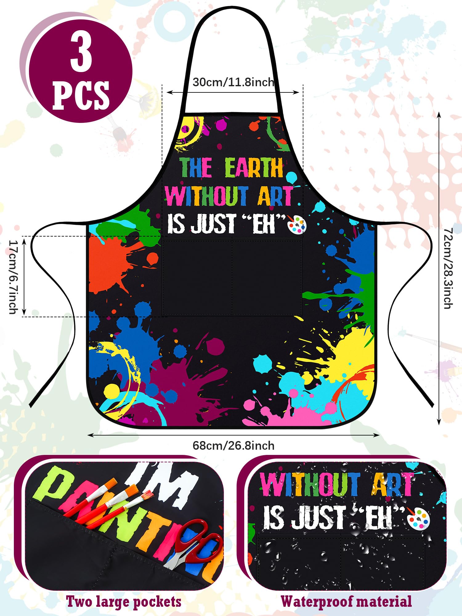 Langyiwee painting apron colorful design boosts creativity during art sessions