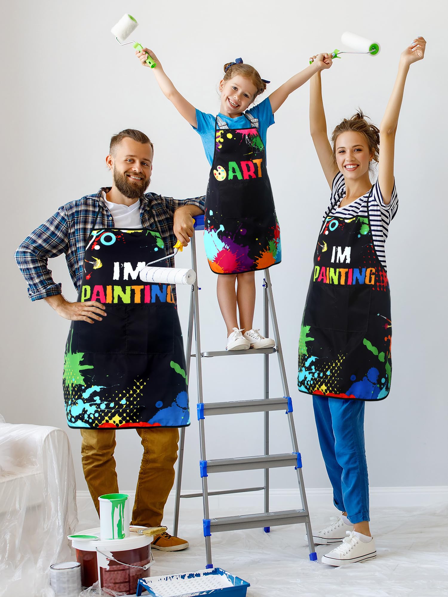 Langyiwee painting apron three-pack set for artists, teachers, students