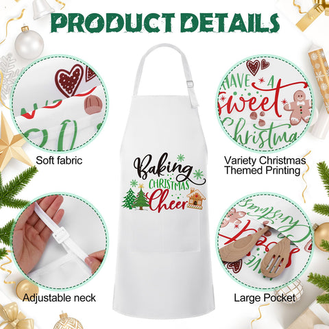 Langyiwee polyester Christmas aprons with large pockets for easy tool access