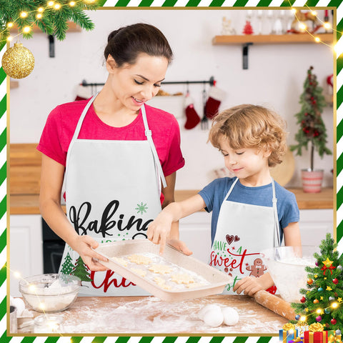 Langyiwee vibrant Christmas patterns aprons brighten holiday kitchen prep
