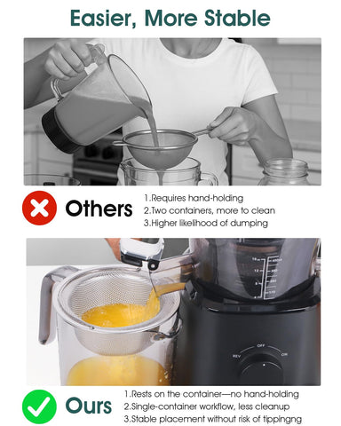 LANGZIHT Nama J2 deep cone capacity reduces clogging and improves pours.