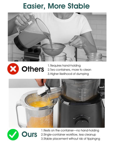 LANGZIHT strainer wide rim supports hands-free resting on cups