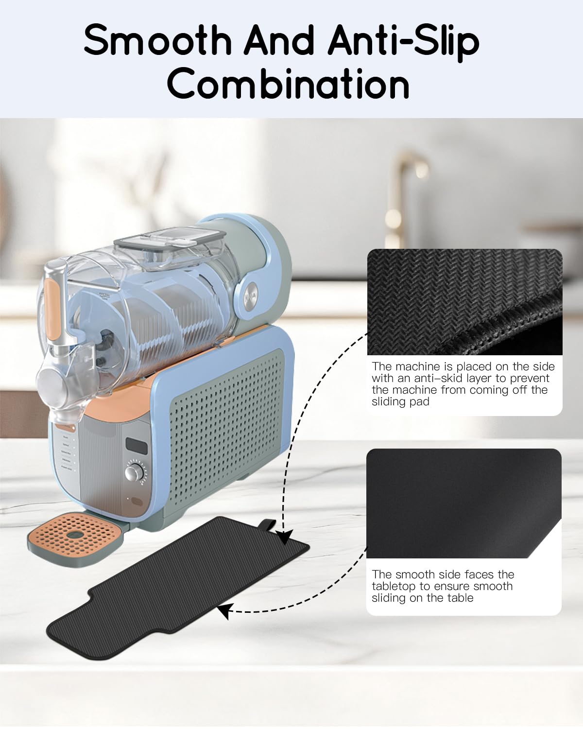 LANGZIHT sliding pad hanging strap storage keeps kitchen tidy when not in use.