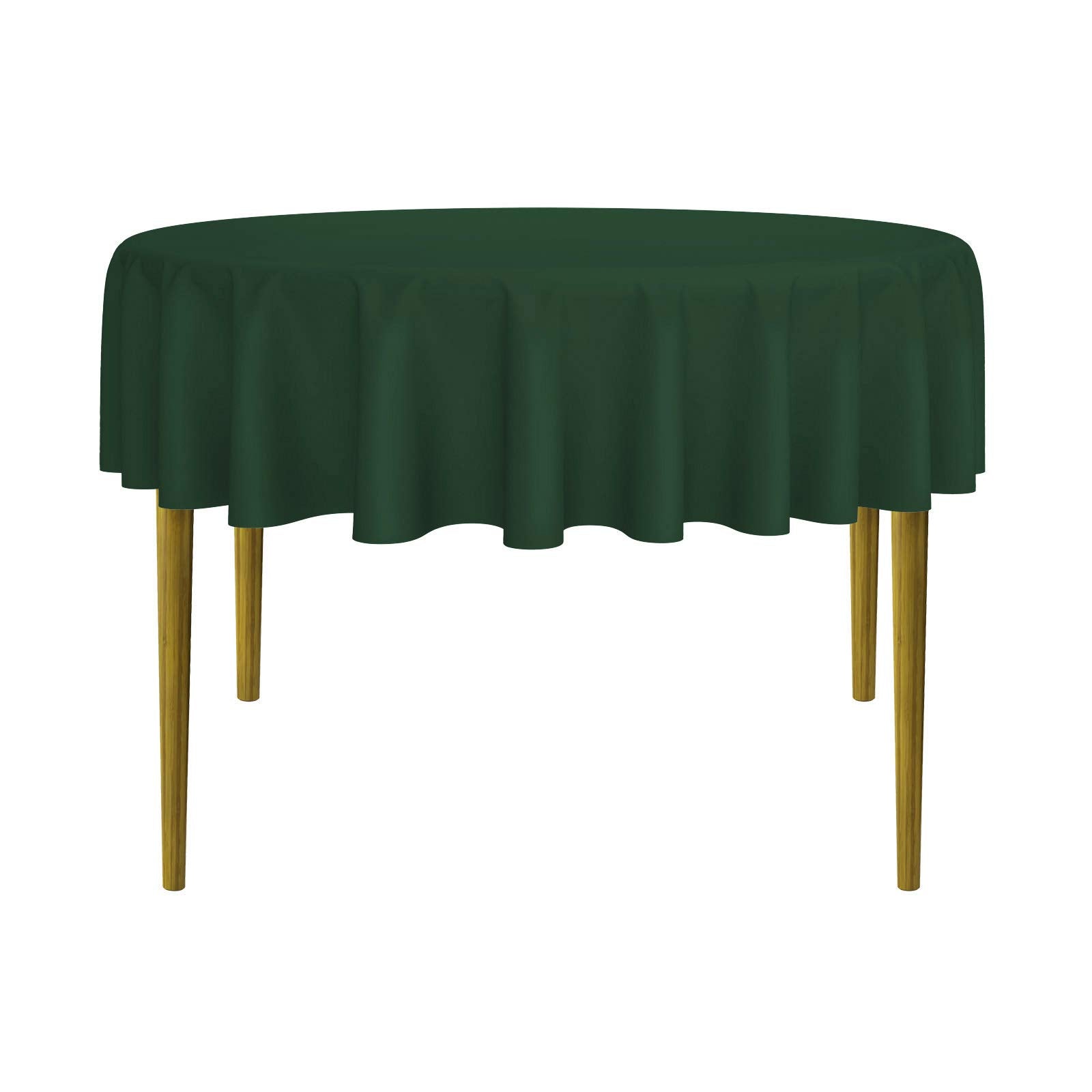 Lann's Linens 70-inch round tablecloth in hunter green, elegant and durable for events