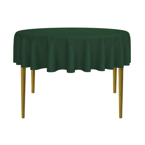 Lann's Linens 70-inch round tablecloth in hunter green, elegant and durable for events