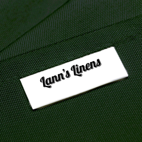 Lann's Linens round tablecloth with stain-resistant finish, hunter green