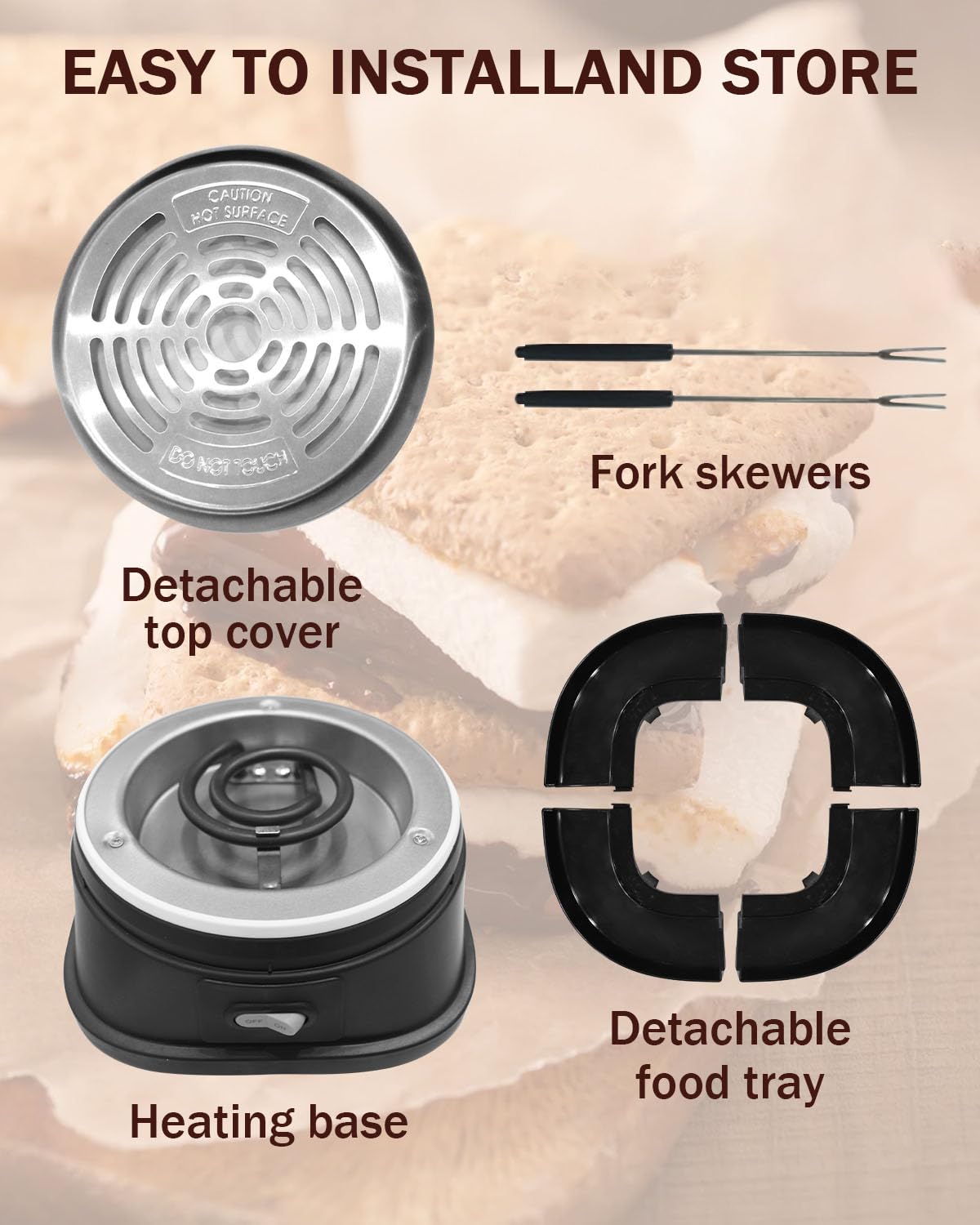 LANPRIL 120V power ensures fast preheat and even browning.