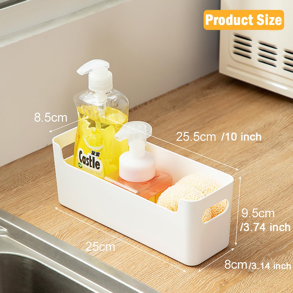 LANSKYWARE sponge holder keeps cleaning supplies neatly tucked behind a cabinet door
