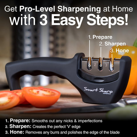 Lantana Smart Sharp ergonomic handle provides comfortable grip during sharpening.