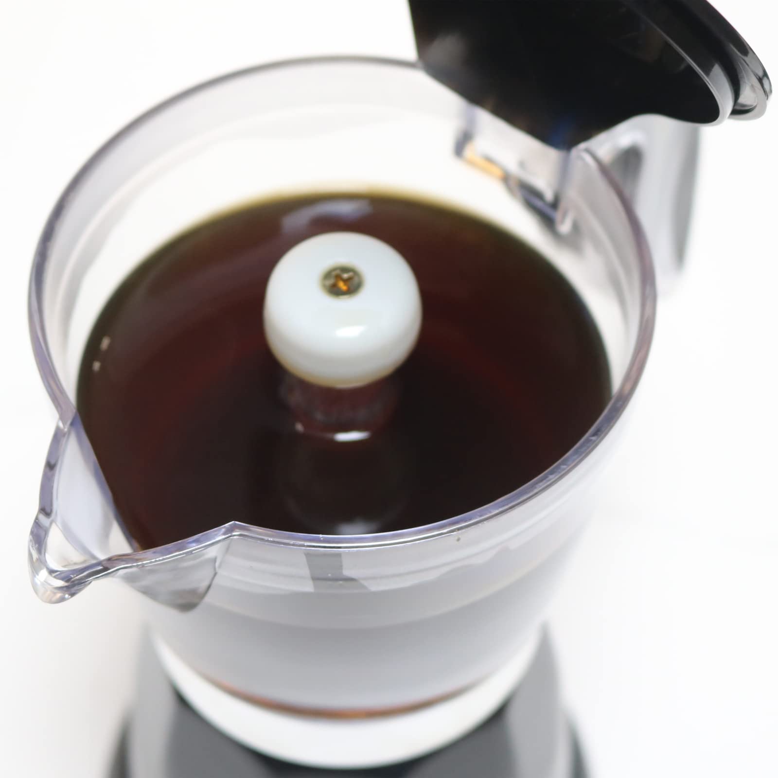 LAOION Cuban Coffee Maker transparent container during brewing