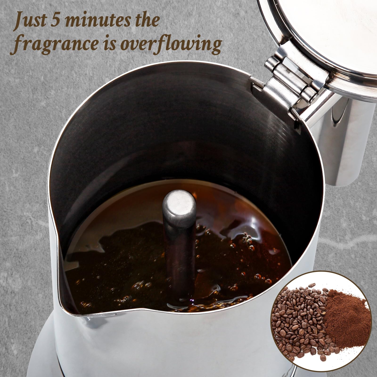 LAOION espresso maker adds sleek timeless style to your kitchen and countertops.