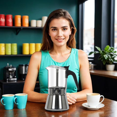 LAOION Greca-design moka pot adds stylish character to your kitchen and rituals.