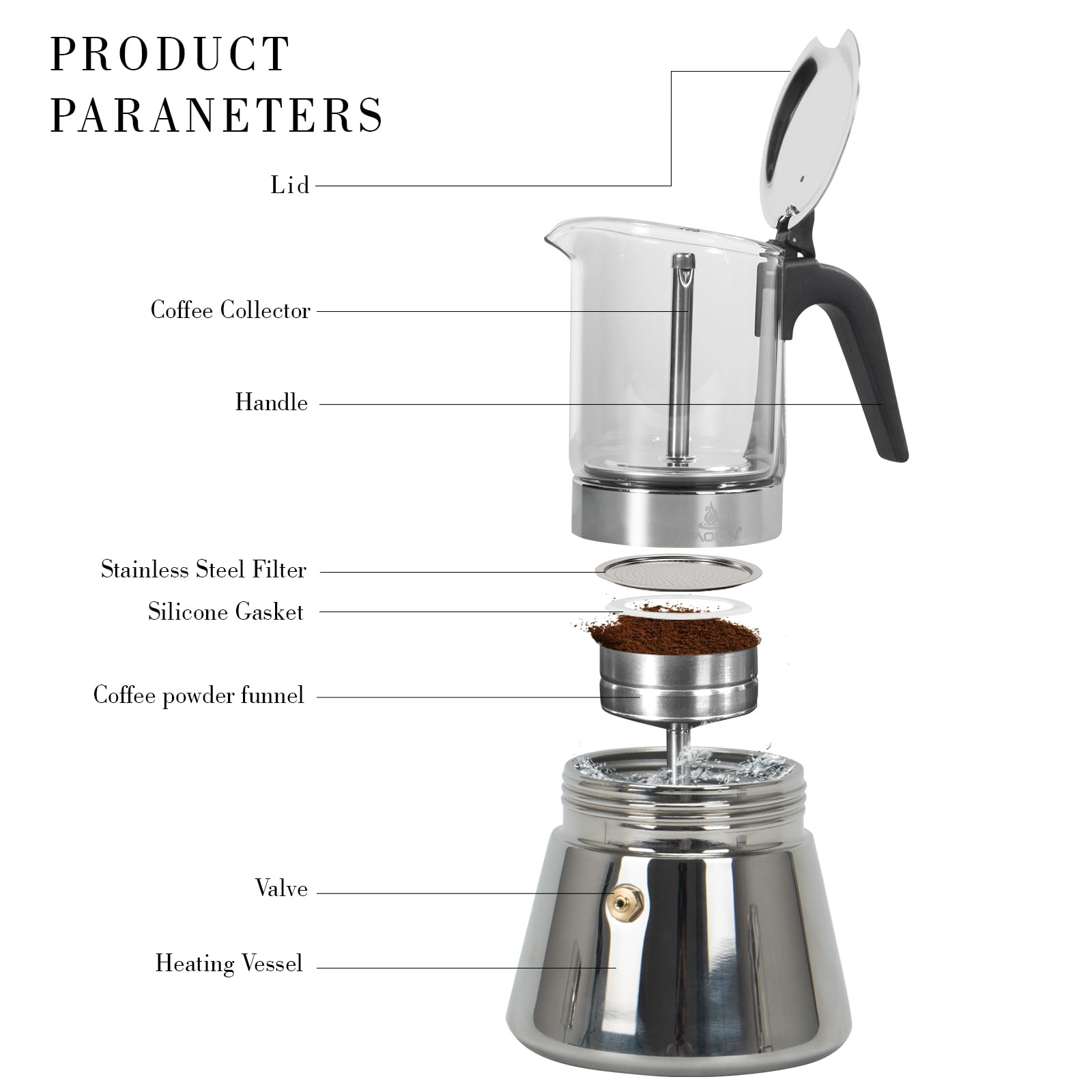 LAOION moka pot induction base compatible with induction stoves for versatile heating