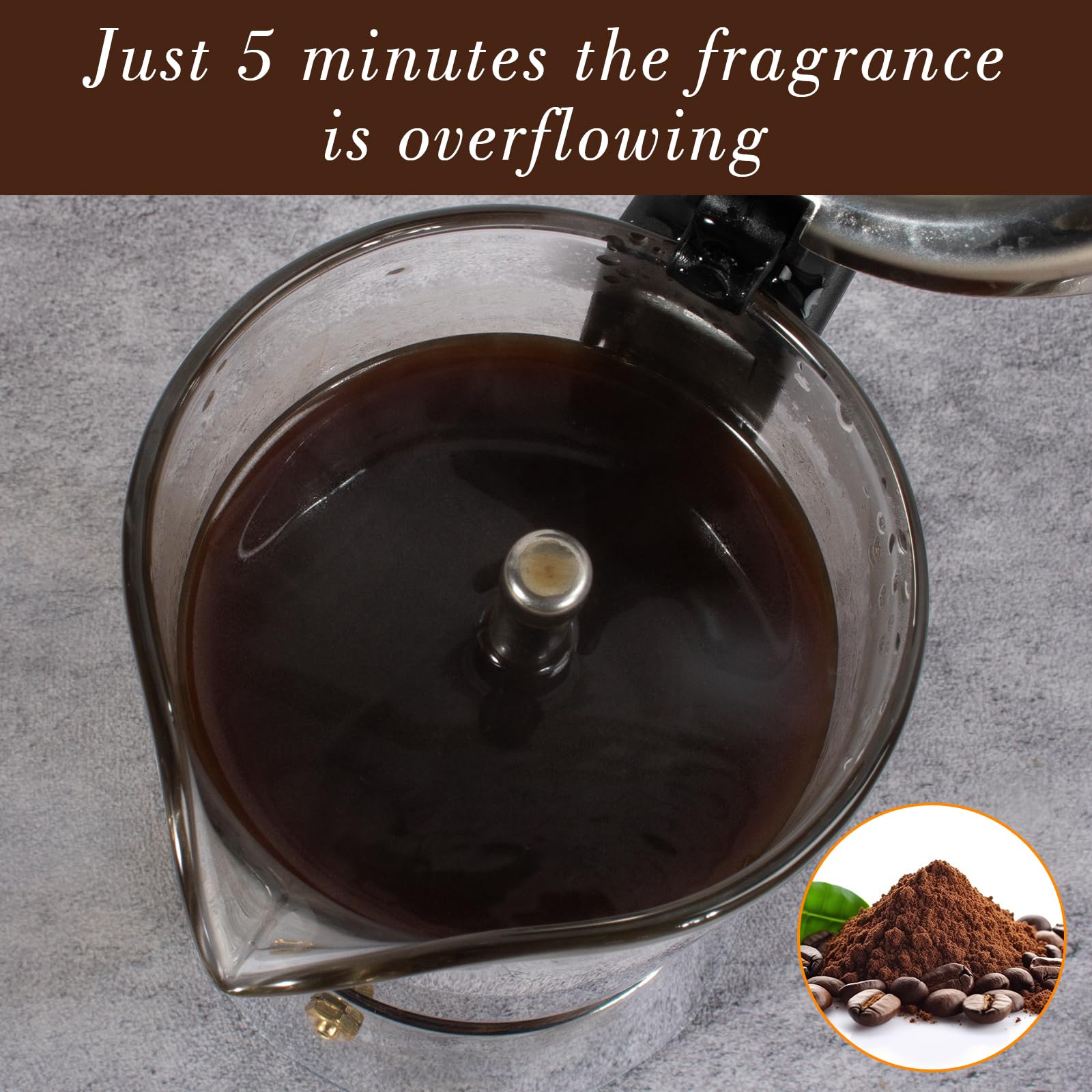 LAOION stainless steel and glass construction ensures durable and easy to clean coffee maker