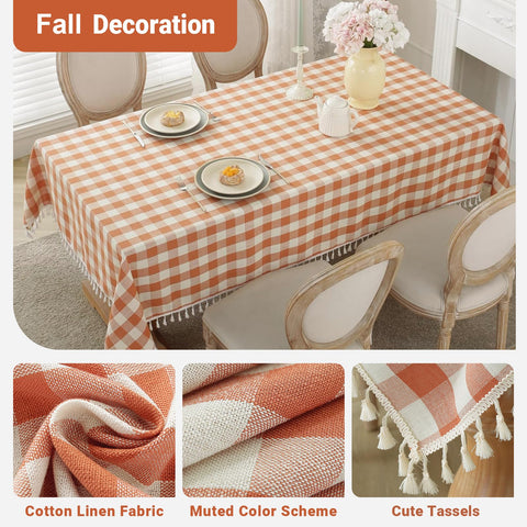 Laolitou cotton-linen weave tablecloth for durable, wrinkle-free everyday use.