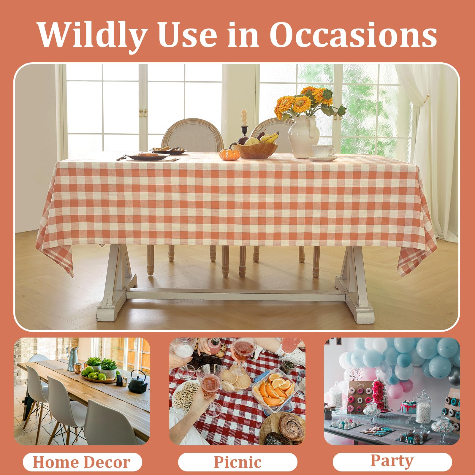 Laolitou machine-washable tablecloth for easy cleanup after meals