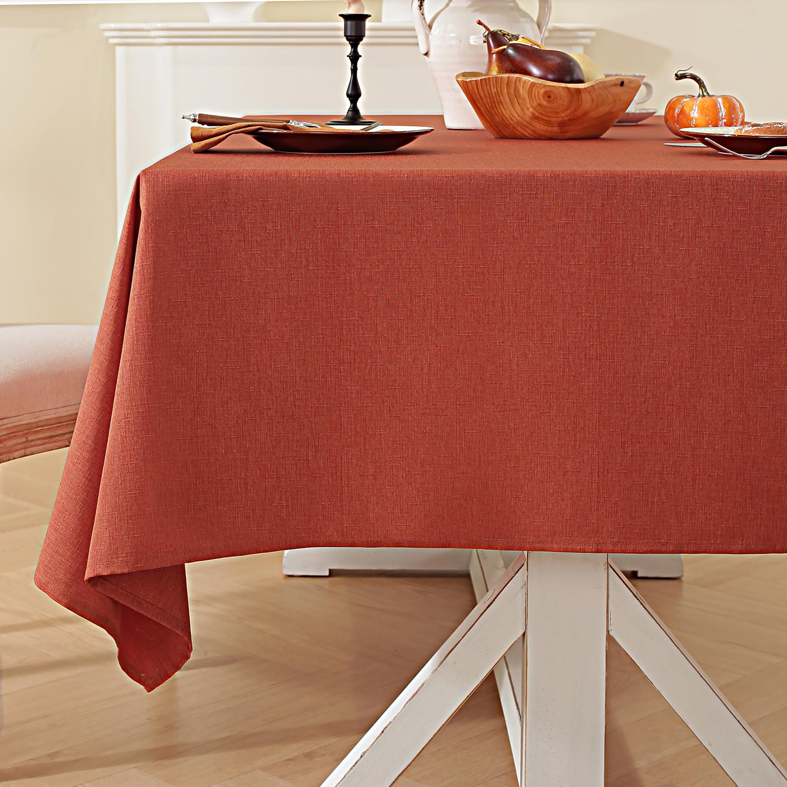 Laolitou fall tablecloth 52x70 burnt orange adds warm seasonal decor and protection.