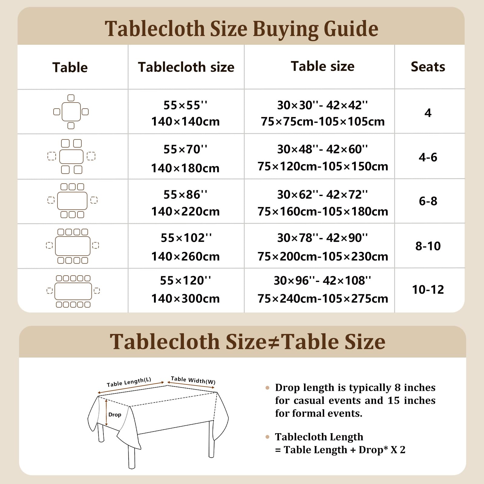 Laolitou versatile tablecloth for indoor and outdoor events