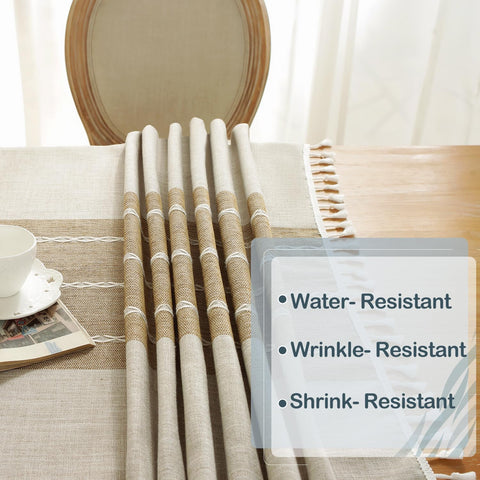 Laolitou rustic tablecloth suited for both dining room and outdoor events