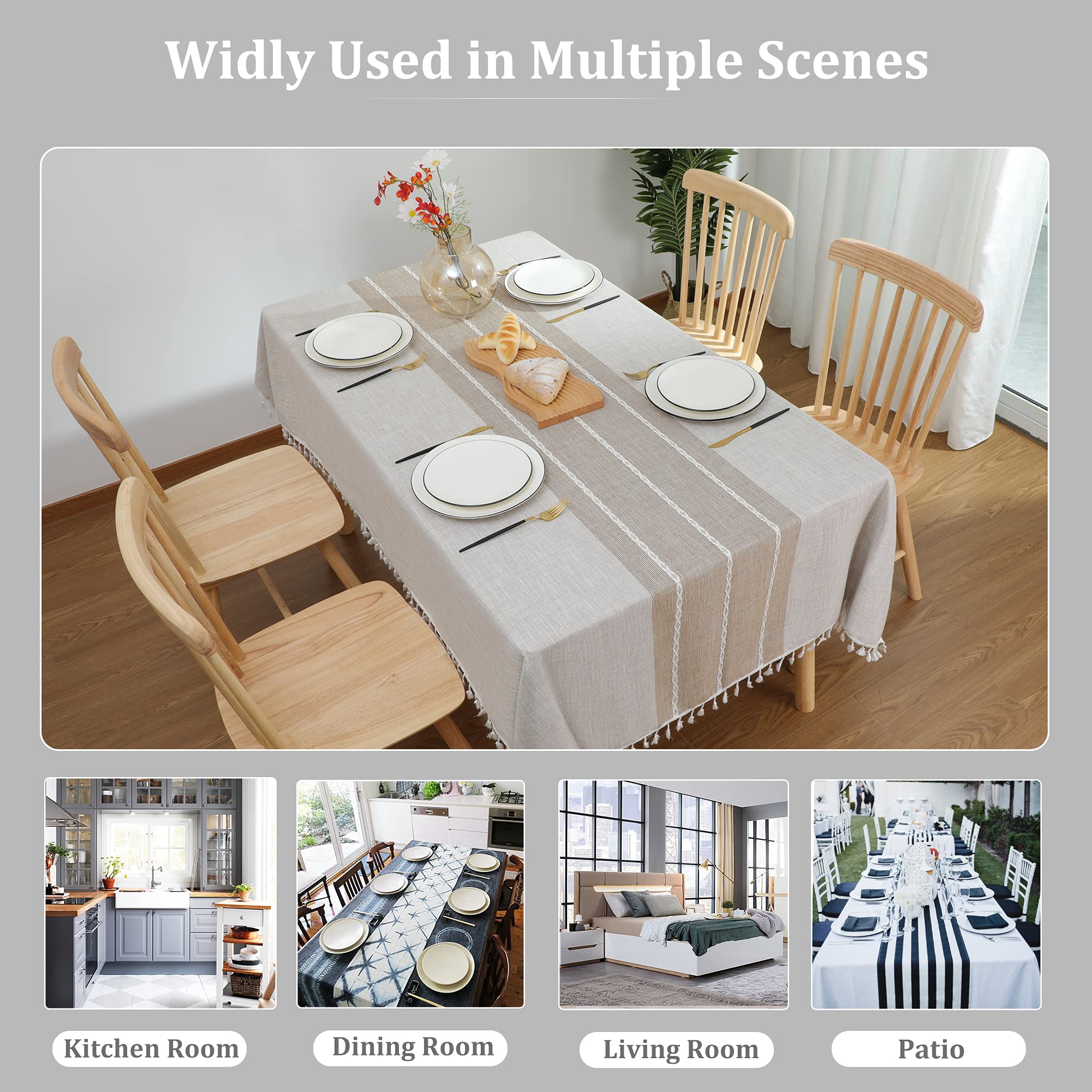 Laolitou rustic tablecloth suitable for kitchen, dining, and party occasions