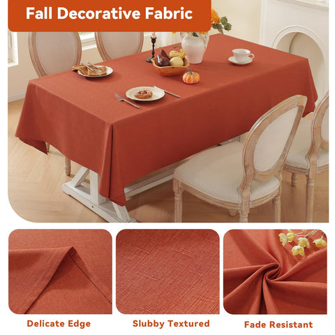 Laolitou spill-proof fabric tablecloth simplifies cleanup after gatherings.