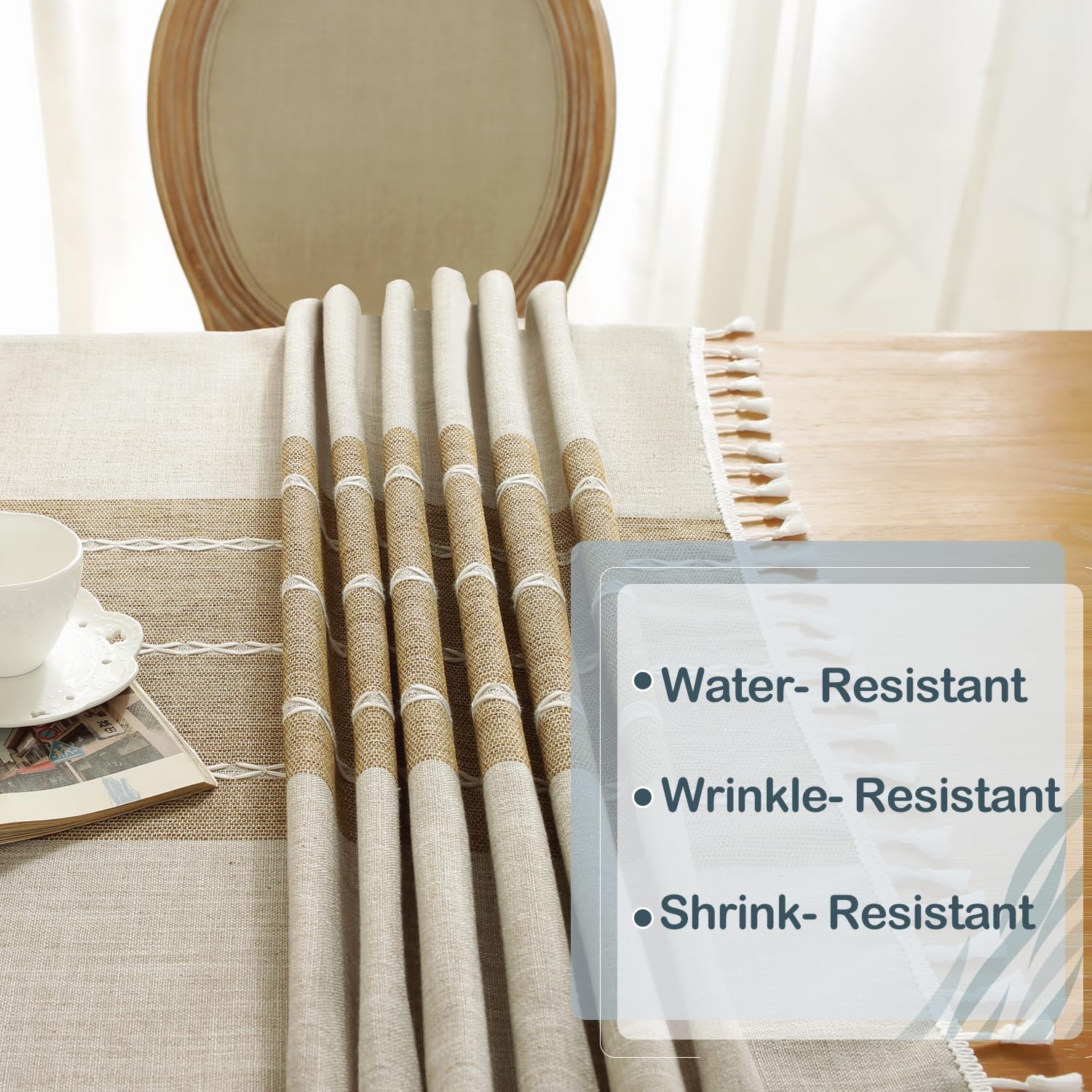 Laolitou 55 inch square table setting ready for four seats