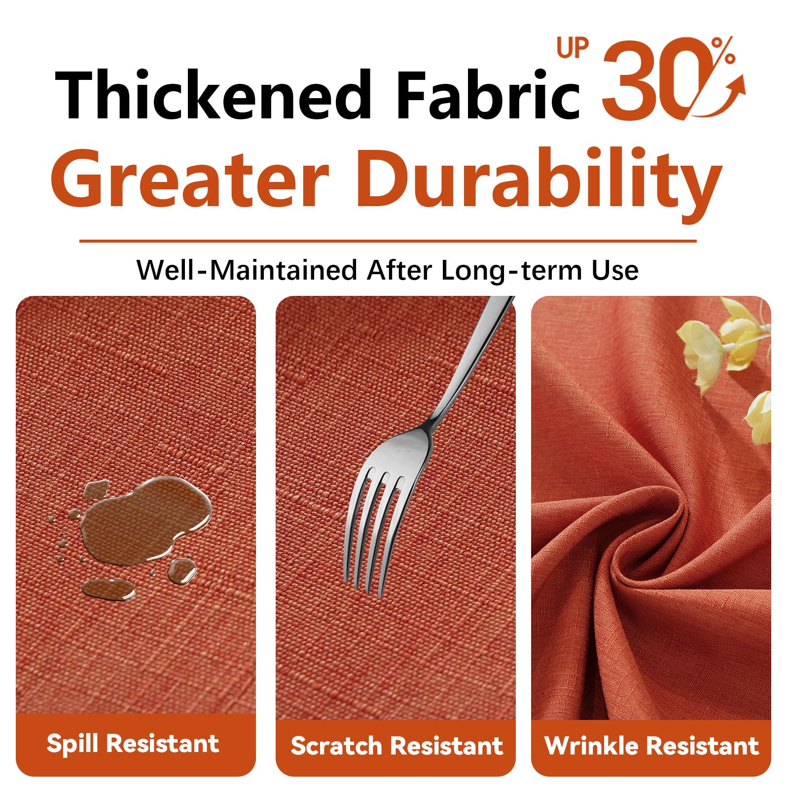Laolitou wrinkle-resistant dining tablecloth maintains a smooth appearance.
