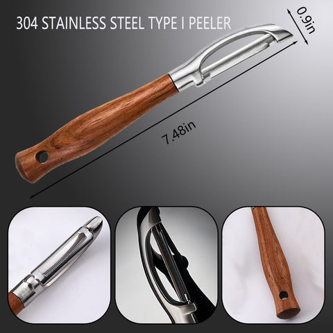 Laoxiongtou peeler's rotating swivel blade for versatile peeling angles.