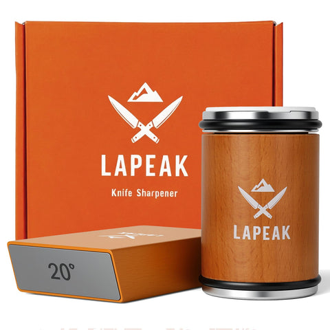 Lapeak rolling knife sharpener kit with magnetic angle guides for precise edges