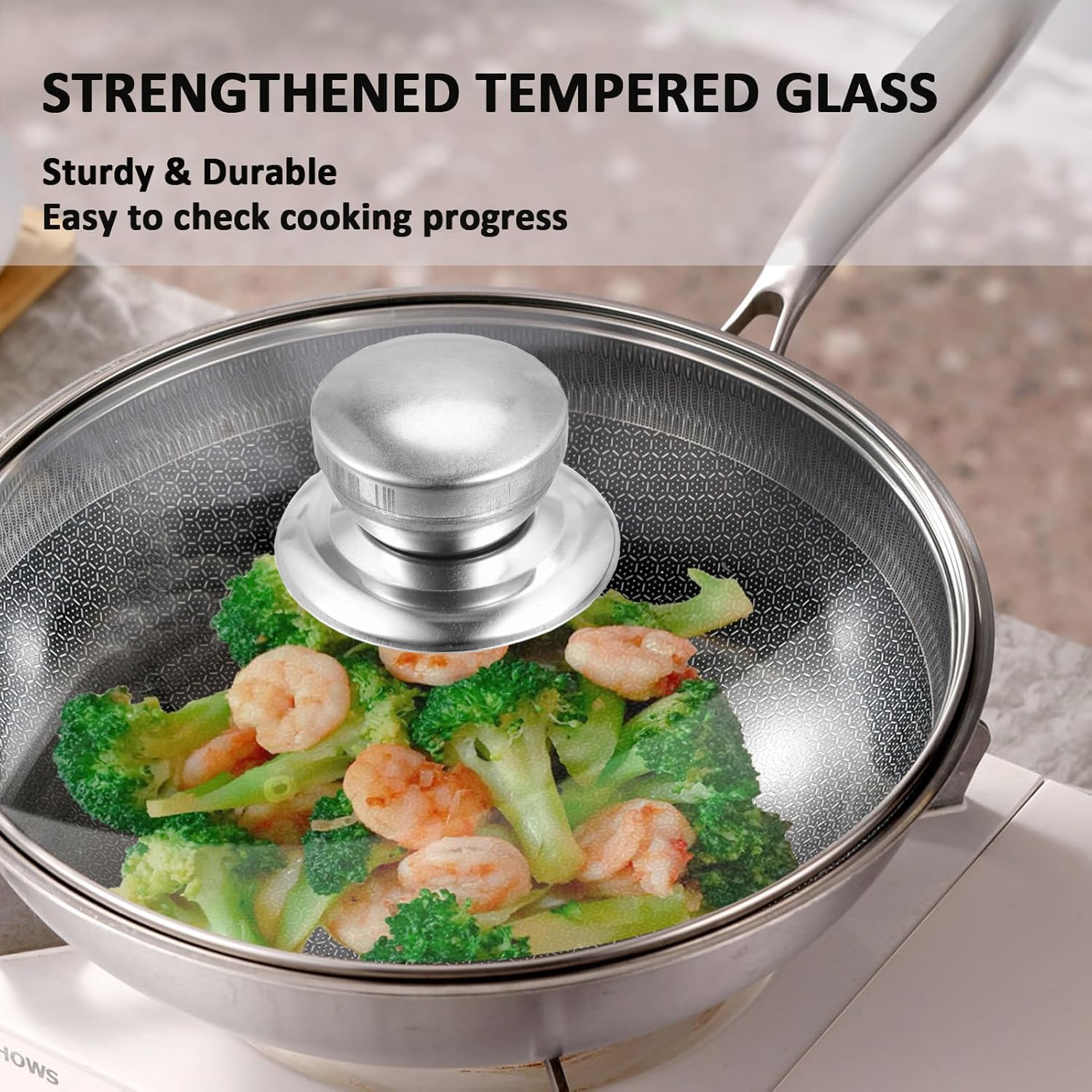 Laplad glass lid compatible with Lodge 8-Inch cast iron skillets