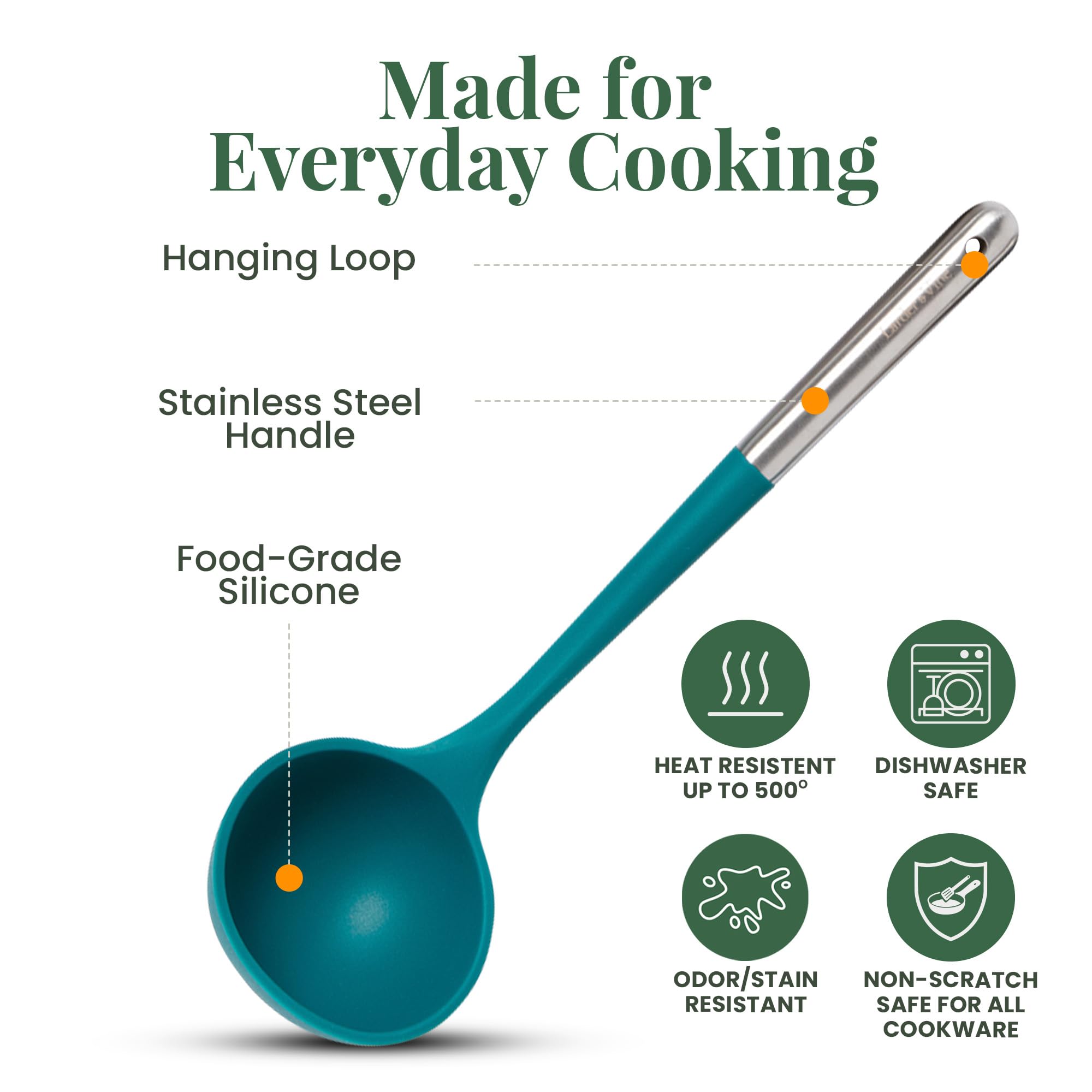 Larder & Vine pasta server for lifting and draining pasta