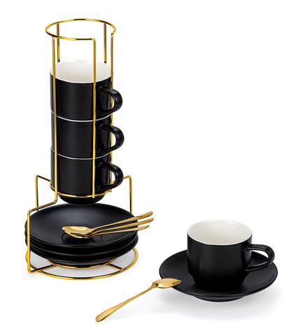 Lareina 8oz cappuccino cups set in matte porcelain for stylish daily use.